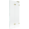 Mexen Lunar L paroi de baignoire 2 volets droit 80 x 150 cm, transparent, doré - 897L-080-100-50-00-P