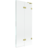 Mexen Lunar L paroi de bain 2 volets droit 80 x 150 cm, transparent, doré brossé - 897L-080-100-55-00-P