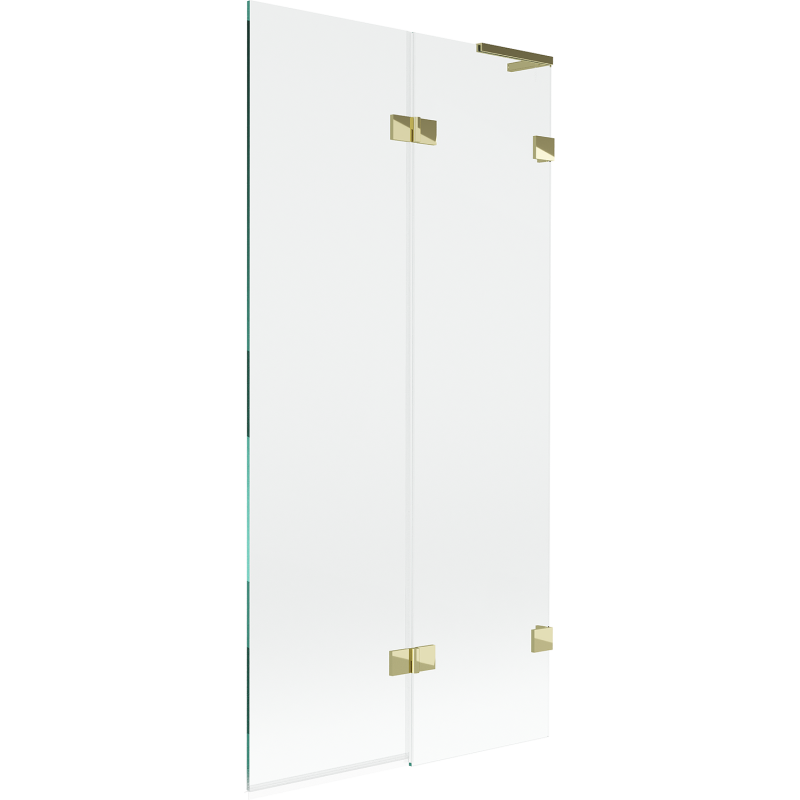 Mexen Lunar L pare-douche 2 battants droit 90 x 150 cm, transparent, doré - 897L-090-100-50-00-P