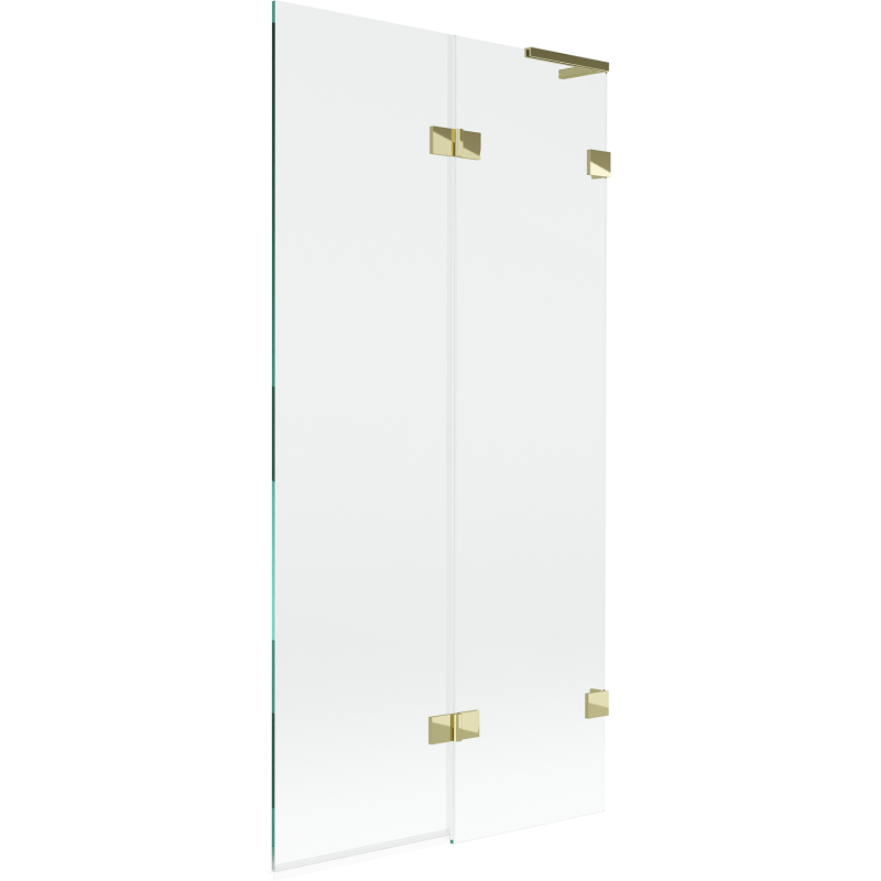 Paroi de baignoire à 2 volets Mexen Lunar L droite 90 x 150 cm, transparent, doré - 897L-090-100-50-00-P