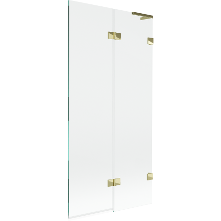 Mexen Lunar L pare-douche 2 battants droit 90 x 150 cm, transparent, doré - 897L-090-100-50-00-P