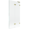 Paroi de baignoire à 2 volets Mexen Lunar L droite 90 x 150 cm, transparent, doré - 897L-090-100-50-00-P