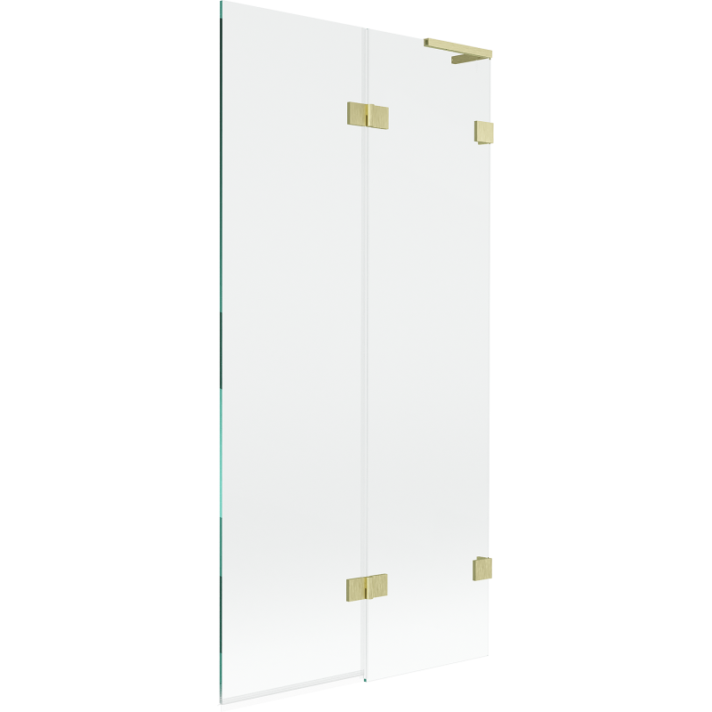 Paroi de baignoire Mexen Lunar L à 2 volets droite 90 x 150 cm, transparent, or brossé - 897L-090-100-55-00-P