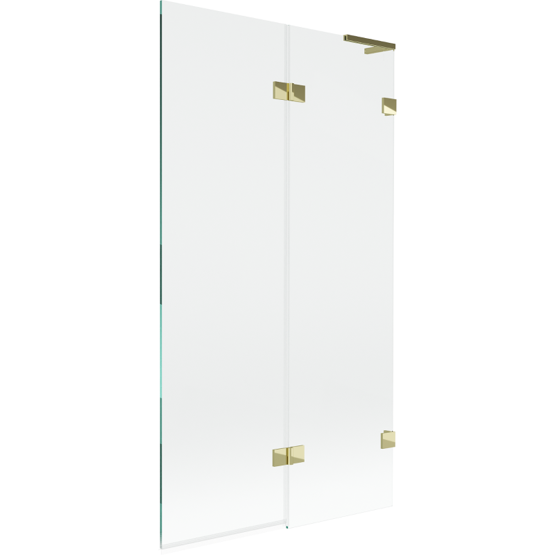 Mexen Lunar L paroi de baignoire 2 volets droite 100 x 150 cm, transparent, doré - 897L-100-100-50-00-P