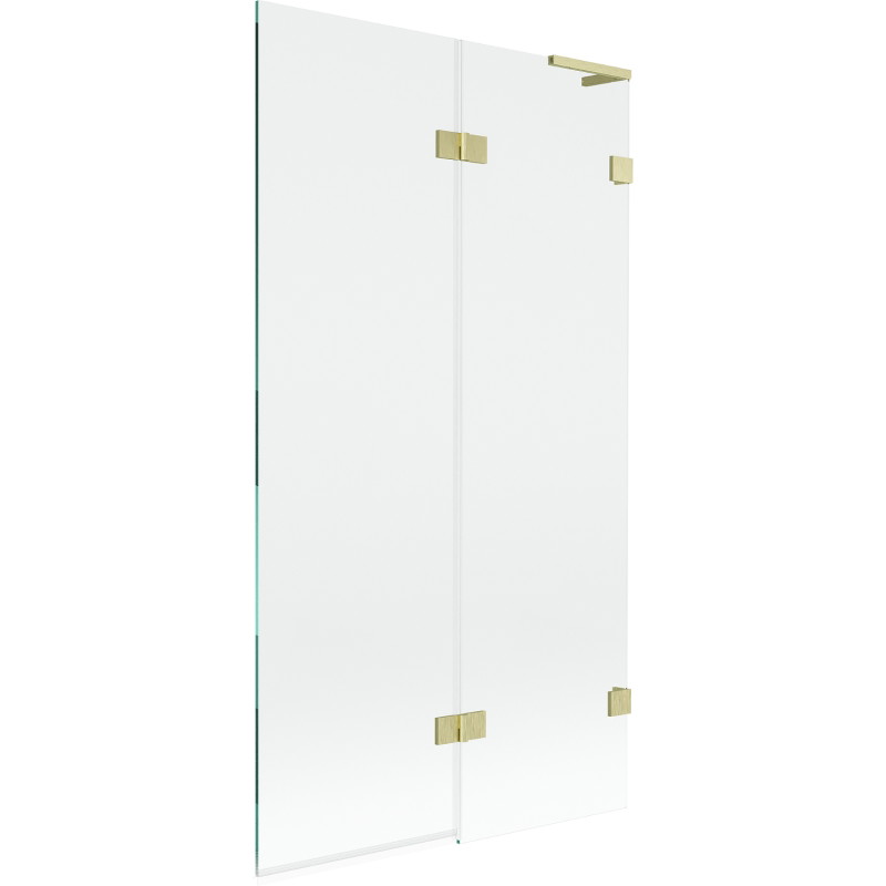 Mexen Lunar L paroi de baignoire à 2 volets droit 100 x 150 cm, transparent, doré brossé - 897L-100-100-55-00-P