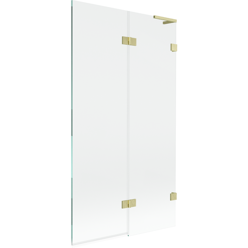 Paroi de baignoire Mexen Lunar L à 2 panneaux droit 100 x 150 cm, transparent, or brossé - 897L-100-100-55-00-P