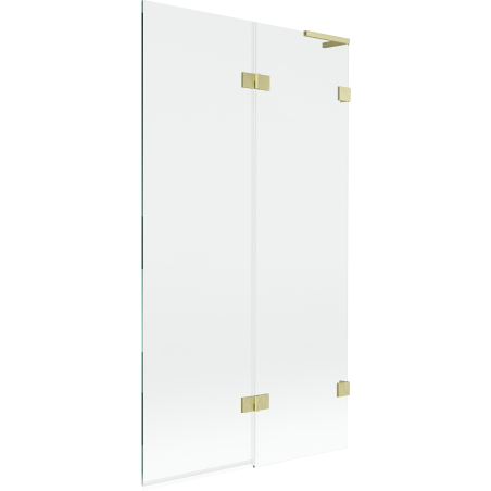 Mexen Lunar L paroi de baignoire à 2 volets droit 100 x 150 cm, transparent, doré brossé - 897L-100-100-55-00-P