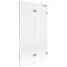 Mexen Lunar L paroi de baignoire à 2 volets droit 100 x 150 cm, transparent, doré brossé - 897L-100-100-55-00-P