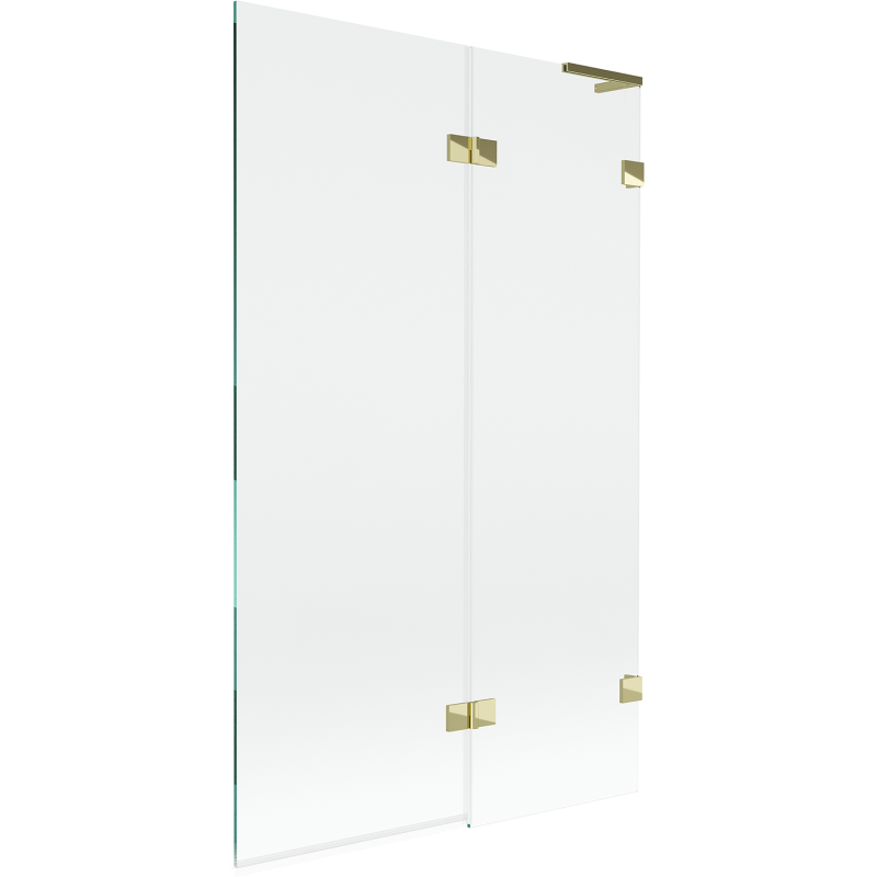 Mexen Lunar L paroi de baignoire à 2 battants droit 110 x 150 cm, transparent, doré - 897L-110-100-50-00-P
