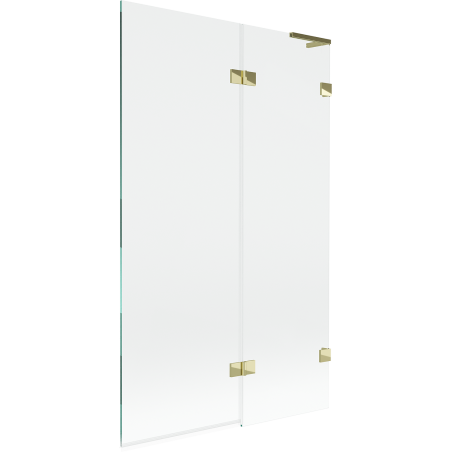 Mexen Lunar L paroi de baignoire à 2 battants droit 110 x 150 cm, transparent, doré - 897L-110-100-50-00-P