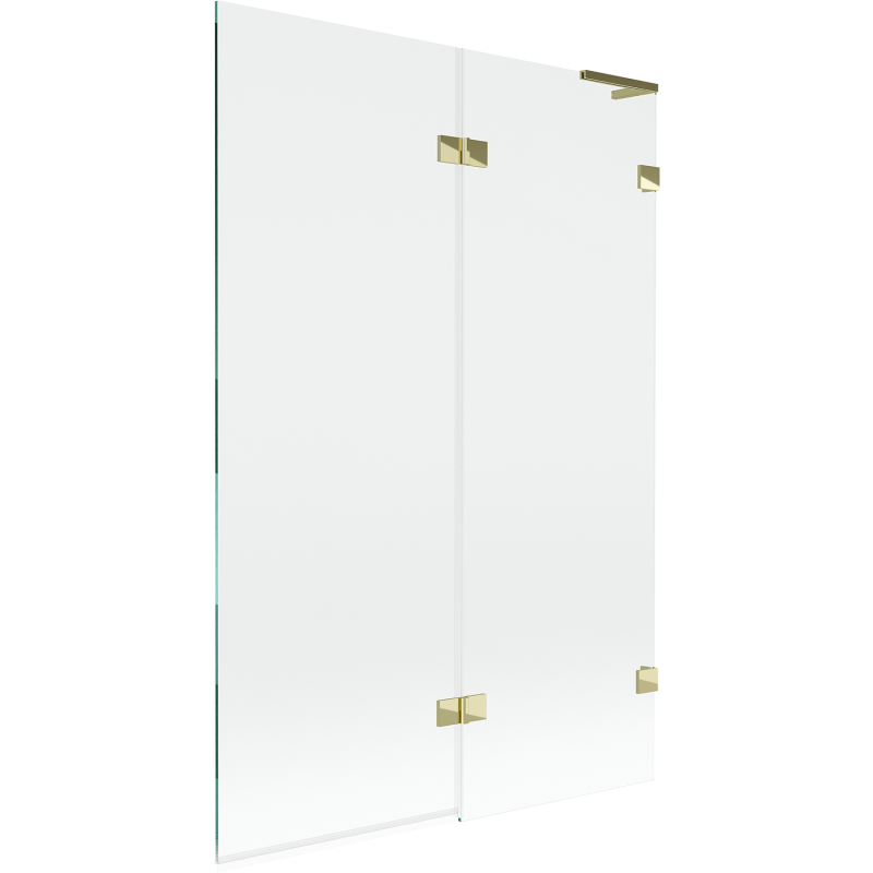 Mexen Lunar L paroi de baignoire 2 volets droite 120 x 150 cm, transparent, doré - 897L-120-100-50-00-P