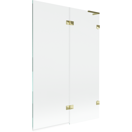 Mexen Lunar L paroi de baignoire 2 volets droite 120 x 150 cm, transparent, doré - 897L-120-100-50-00-P