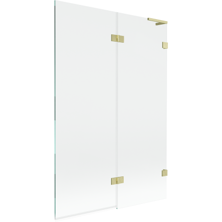 Mexen Lunar L paroi de baignoire 2 volets, droite, 120 x 150 cm, transparent, or brossé - 897L-120-100-55-00-P