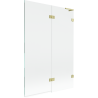 Mexen Lunar L paroi de baignoire 2 volets, droite, 120 x 150 cm, transparent, or brossé - 897L-120-100-55-00-P