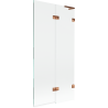 Paravent de baignoire Mexen Lunar L à 2 volets droit 90 x 150 cm, transparent, or rose - 897L-090-100-60-00-P