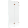 Mexen Lunar L paroi de baignoire 2 volets à droite 90 x 150 cm, transparent, cuivre brossé - 897L-090-100-65-00-P