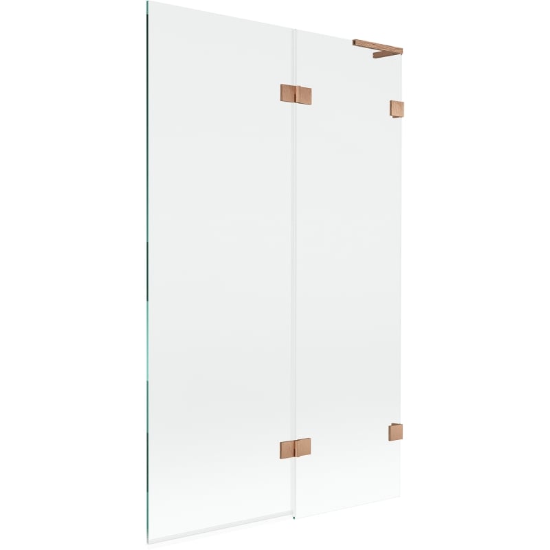 Mexen Lunar L paroi de baignoire à 2 volets droite 110 x 150 cm, transparent, cuivre brossé - 897L-110-100-65-00-P