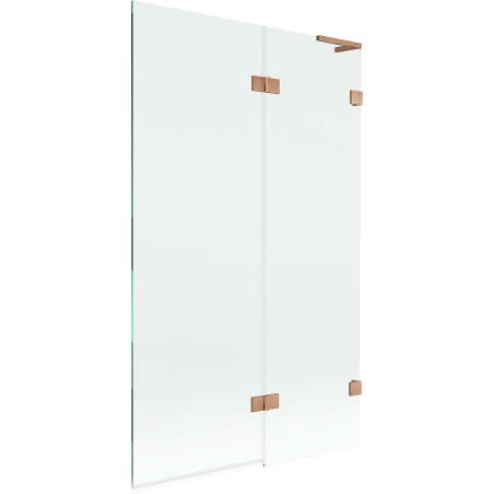 Mexen Lunar L paroi de baignoire à 2 volets droite 110 x 150 cm, transparent, cuivre brossé - 897L-110-100-65-00-P