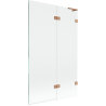 Mexen Lunar L paroi de baignoire à 2 volets droite 110 x 150 cm, transparent, cuivre brossé - 897L-110-100-65-00-P