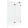 Pare-douche 2 volets droit Mexen Lunar L 120 x 150 cm, transparent, or rose - 897L-120-100-60-00-P