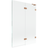 Mexen Lunar L pare-douche à 2 volets droit 120 x 150 cm, transparent, cuivre brossé - 897L-120-100-65-00-P