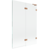 Mexen Lunar L paroi de baignoire 2 volets droite 120 x 150 cm, transparent, cuivre brossé - 897L-120-100-65-00-P