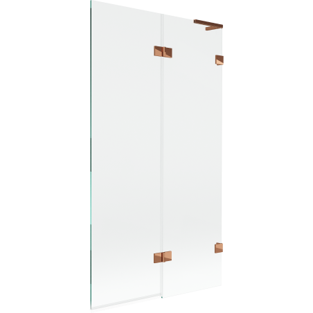 Mexen Lunar L pare-douche à 2 volets droit 100 x 150 cm, transparent, or rose - 897L-100-100-60-00-P