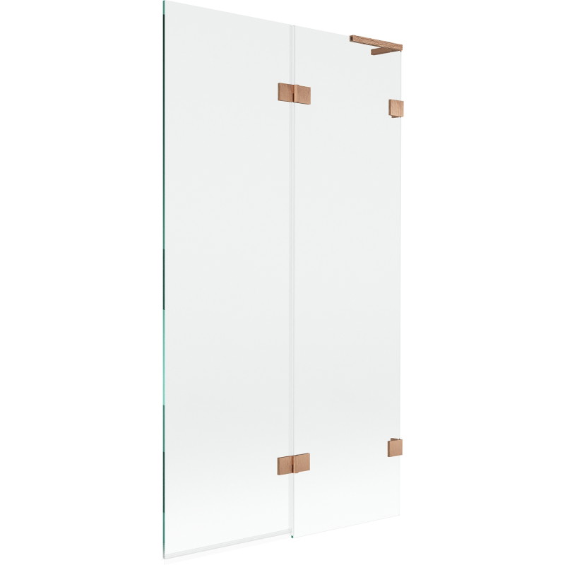 Mexen Lunar L paroi de douche à 2 volets droite 100 x 150 cm, transparent, cuivre brossé - 897L-100-100-65-00-P