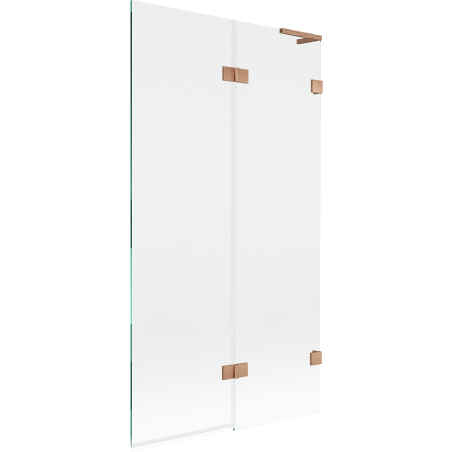 Mexen Lunar L pare-douche à deux volets droit 100 x 150 cm, transparent, cuivre brossé - 897L-100-100-65-00-P