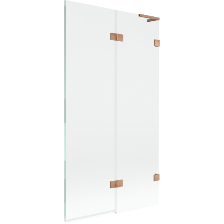 Mexen Lunar L paroi de douche à 2 volets droite 100 x 150 cm, transparent, cuivre brossé - 897L-100-100-65-00-P