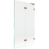 Mexen Lunar L pare-douche à deux volets droit 100 x 150 cm, transparent, cuivre brossé - 897L-100-100-65-00-P
