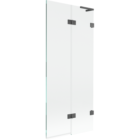 Mexen Lunar L paroi de baignoire à 2 battants droite 80 x 150 cm, transparent, gris canon brossé - 897L-080-100-66-00-P