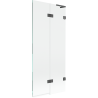 Mexen Lunar L paroi de baignoire à 2 battants droite 80 x 150 cm, transparent, gris canon brossé - 897L-080-100-66-00-P