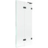 Mexen Lunar L paroi de baignoire à 2 vantaux droite 80 x 150 cm, transparent, gris canon brossé - 897L-080-100-66-00-P