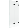 Mexen Lunar L paroi de baignoire 2 volets droit 80 x 150 cm, transparent, noir - 897L-080-100-70-00-P