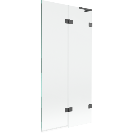 Mexen Lunar L paroi de baignoire 2 volets droit 90 x 150 cm, transparent, gris canon brossé - 897L-090-100-66-00-P