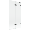 Mexen Lunar L paroi de baignoire 2 volets droit 90 x 150 cm, transparent, gris canon brossé - 897L-090-100-66-00-P