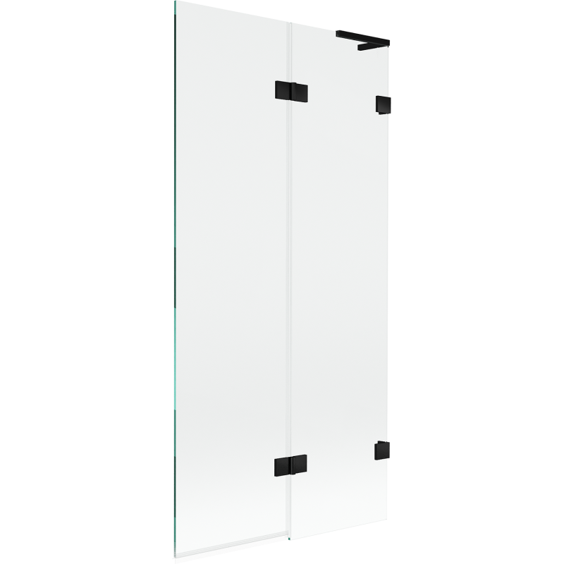 Mexen Lunar L paroi de baignoire 2 panneaux droite 90 x 150 cm, transparent, noir - 897L-090-100-70-00-P
