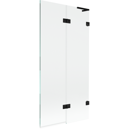 Mexen Lunar L paroi de baignoire 2 panneaux droite 90 x 150 cm, transparent, noir - 897L-090-100-70-00-P
