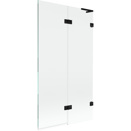 Mexen Lunar L pare-douche 2 volets droit 100 x 150 cm, transparent, noir - 897L-100-100-70-00-P