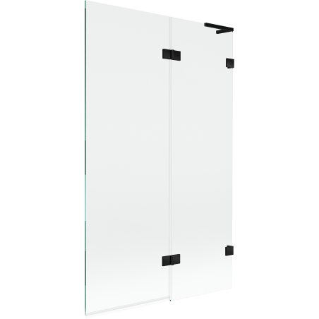Mexen Lunar L paroi de douche à 2 volets droite 110 x 150 cm, transparent, noir - 897L-110-100-70-00-P