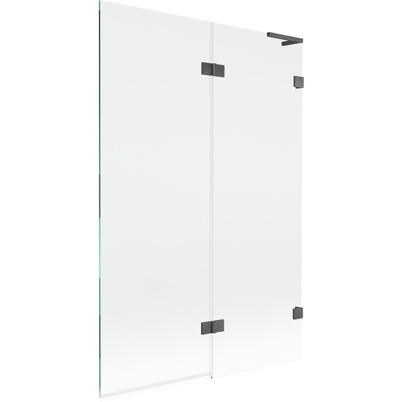 Mexen Lunar L paroi de baignoire à 2 volets droite 120 x 150 cm, transparent, gris canon brossé - 897L-120-100-66-00-P