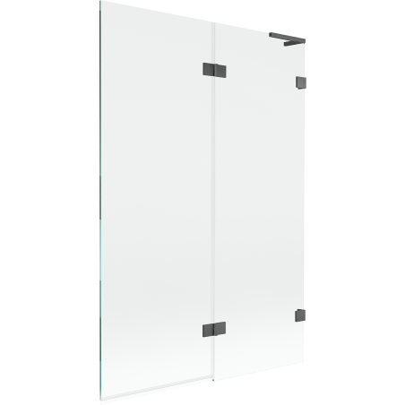 Mexen Lunar L paroi de baignoire 2 volets droite 120 x 150 cm, transparent, gris canon brossé - 897L-120-100-66-00-P