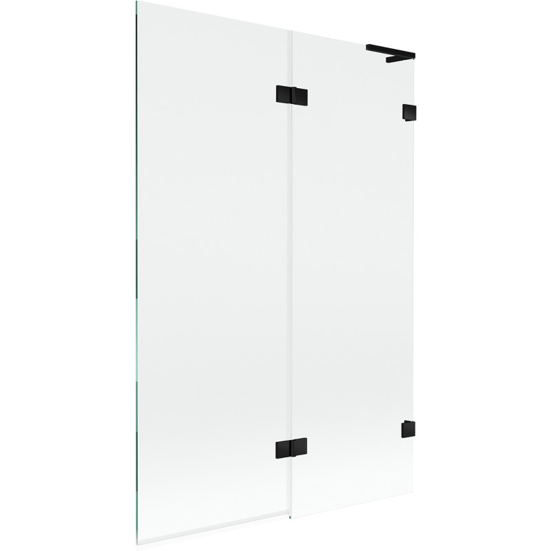 Mexen Lunar L paroi de baignoire à 2 volets, côté droit 120 x 150 cm, transparent, noir - 897L-120-100-70-00-P