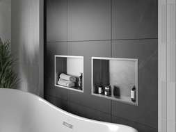 Mexen X-Wall-R étagère encastrée avec rebord 45 x 30 cm, inox - 1910453010