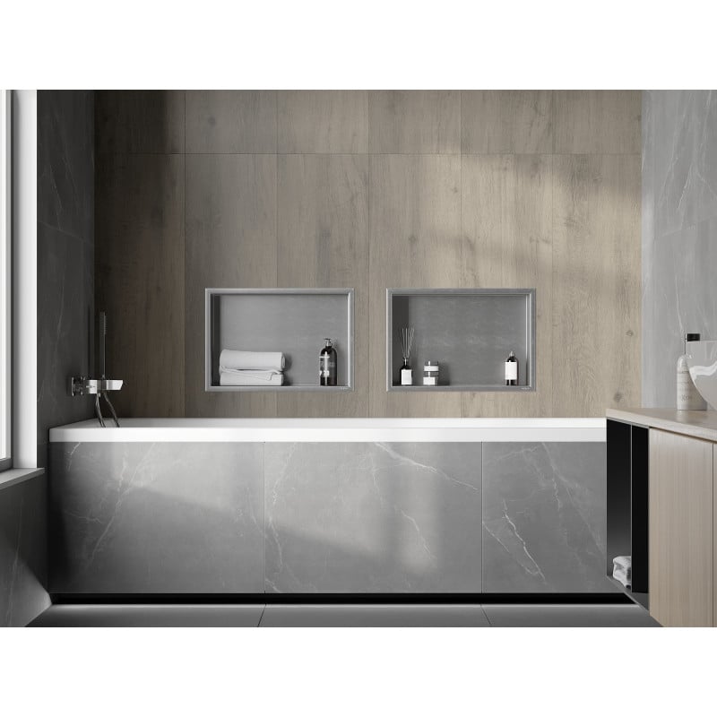 Mexen X-Wall-R étagère encastrée avec collerette 45 x 30 cm, inox - 1910453010