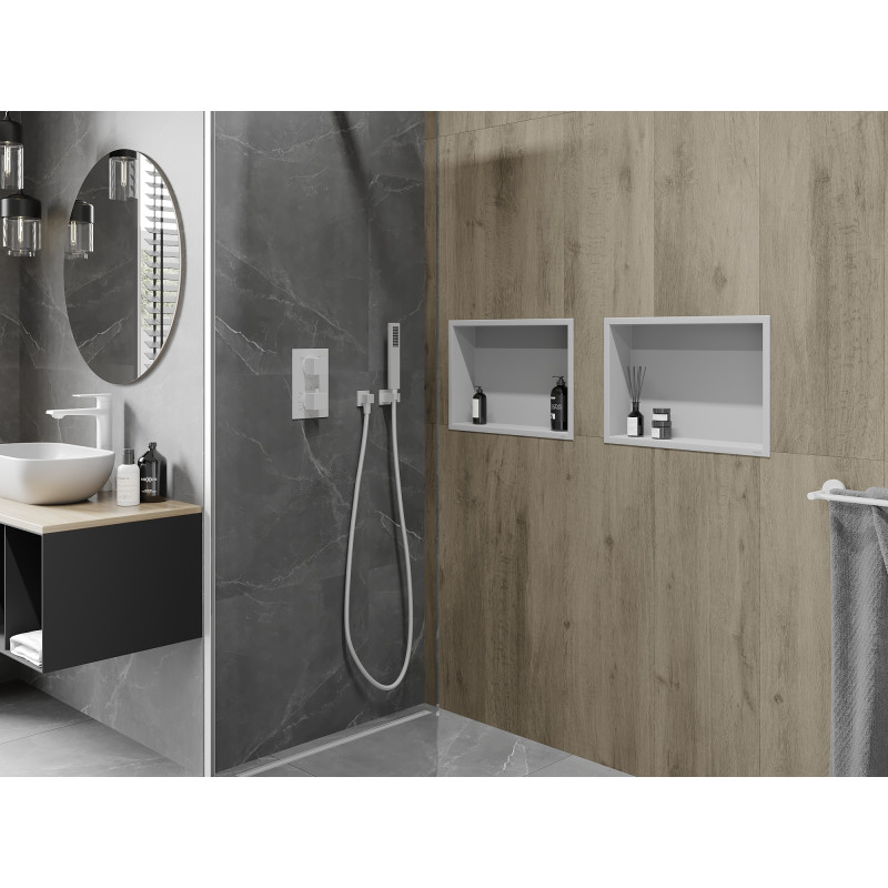 Mexen X-Wall-R étagère encastrée avec collerette 45 x 30 cm, blanche - 1920453010