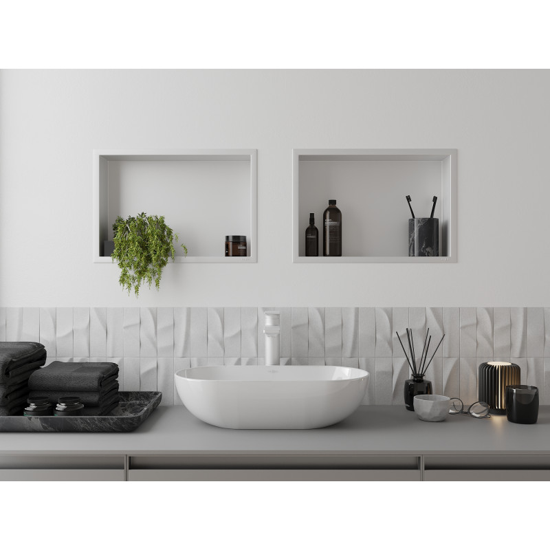Mexen X-Wall-R étagère encastrée avec collerette 45 x 30 cm, blanche - 1920453010