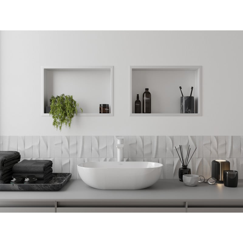 Mexen X-Wall-R étagère encastrée avec rebord 45 x 30 cm, blanche - 1920453010
