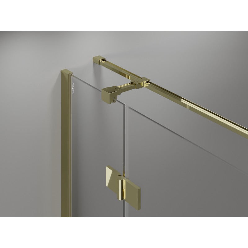 Mexen Mist-H T cabine de douche pivotante droite 90 x 80 cm, transparent, or - 8A5T-090-080-50-00-P